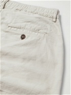 Universal Works - Straight-Leg Pleated Slub Cotton-Sateen Trousers - White