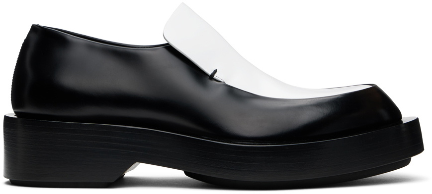 Jil Sander Black & White Leather Loafers