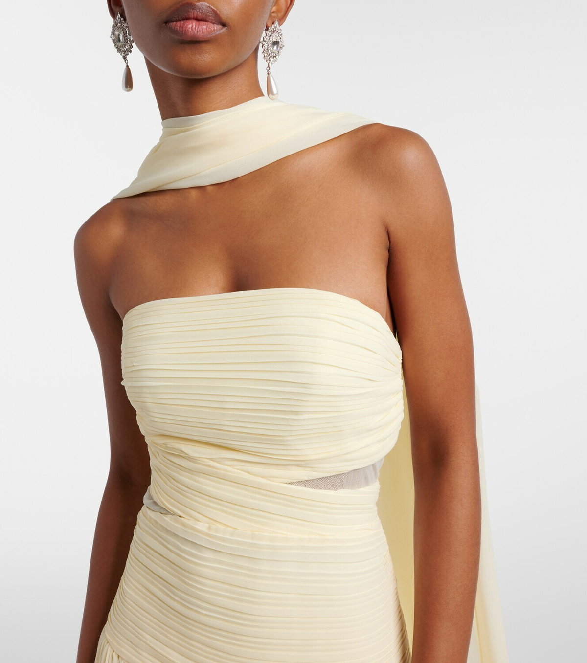Self-Portrait Scarf-detail georgette maxi dress