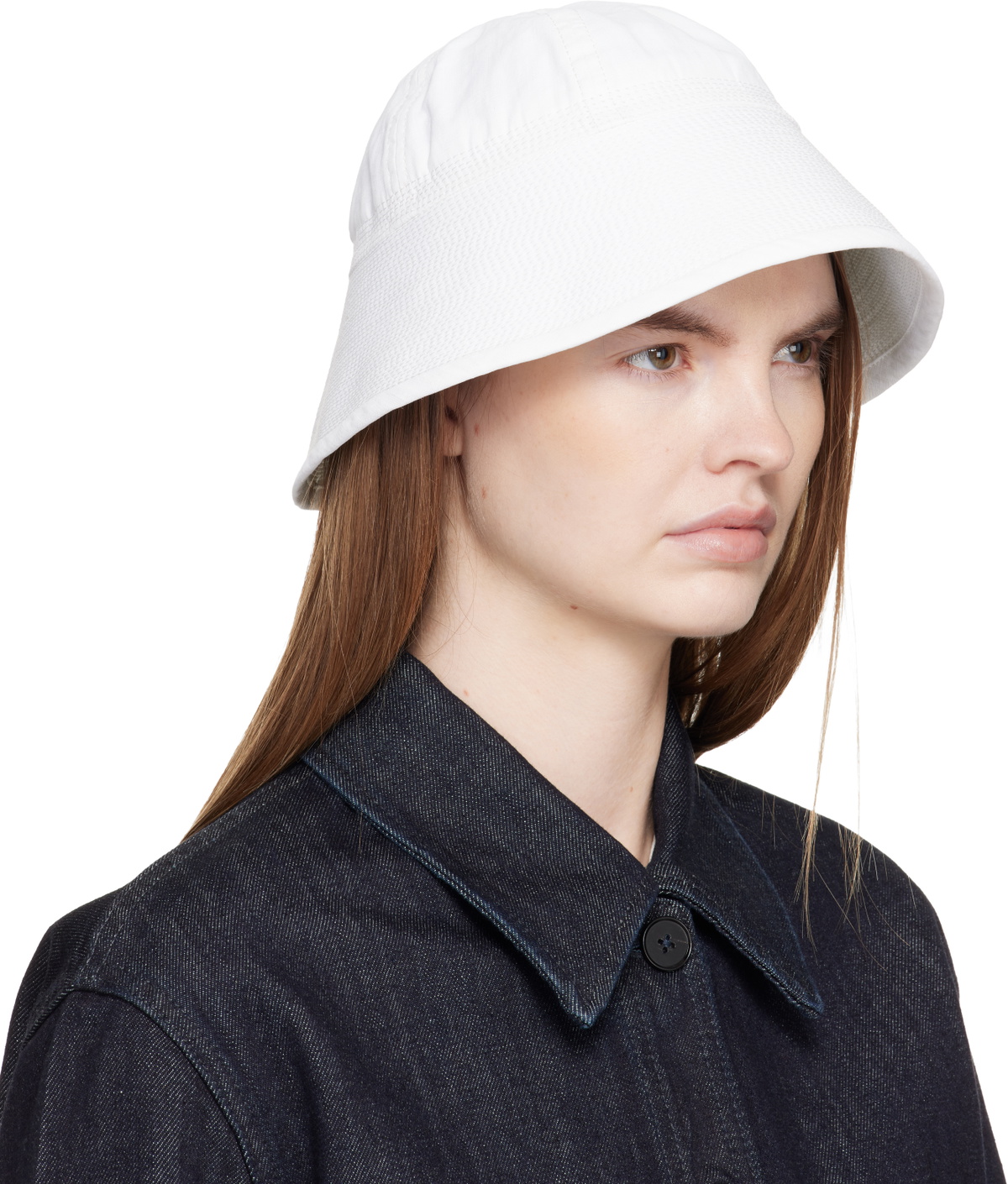 Jil Sander Off-White Linen Bucket Hat