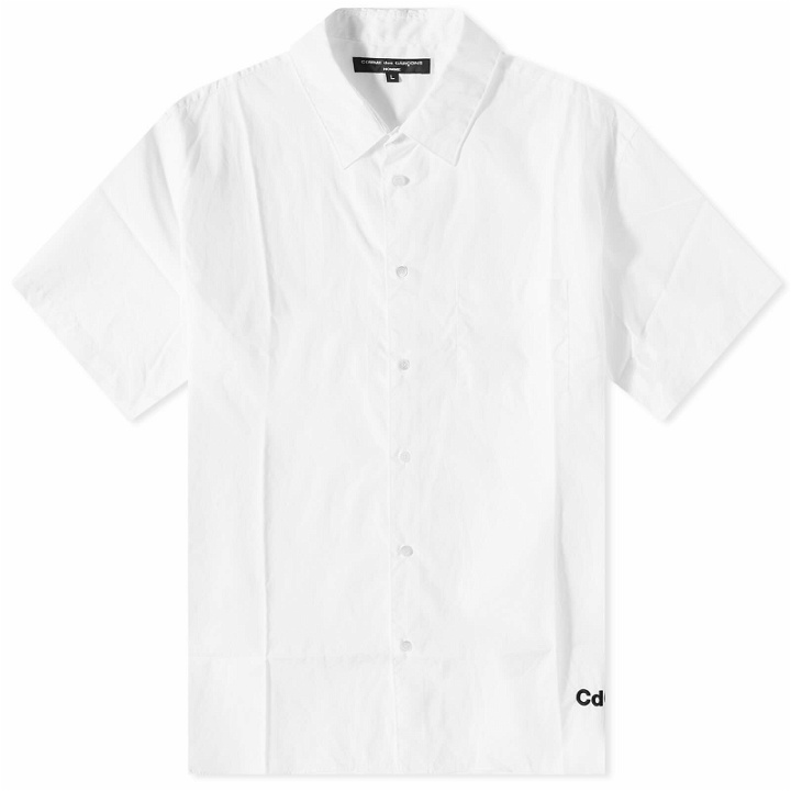 Photo: Comme des Garçons Homme Men's Short Sleeve Logo Hem Shirt in White