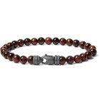 David Yurman - Tiger's Eye Sterling Silver Beaded Bracelet - Brown