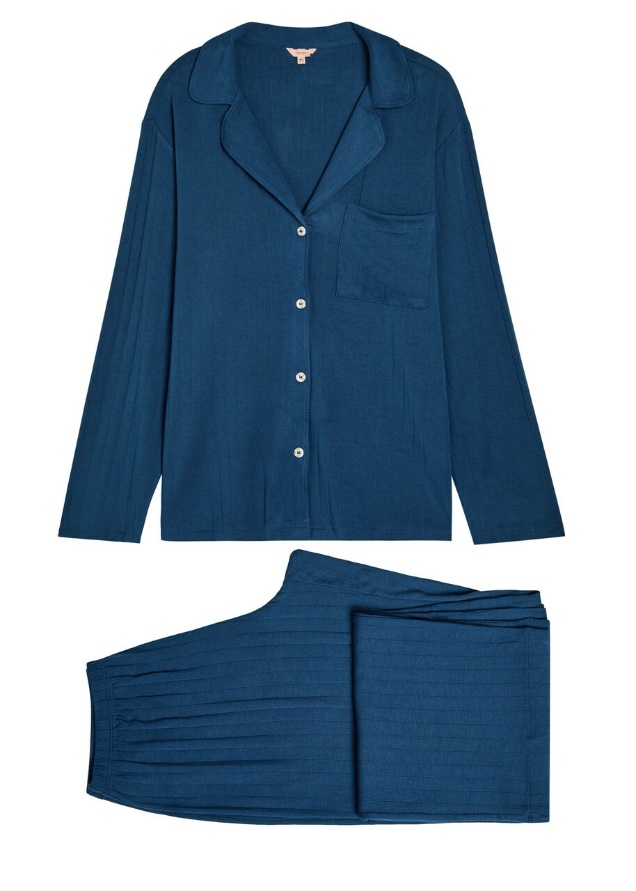 Eberjey Gisele Ribbed Jersey Pyjama set Navy