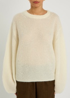 Toteme Ribbed-knit Mohair-blend Jumper Ecru