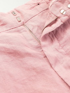 Lardini - Straight-Leg Pleated Linen Drawstring Shorts - Pink