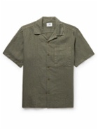 NN07 - Julio 5029 Convertible-Collar Linen Shirt - Green