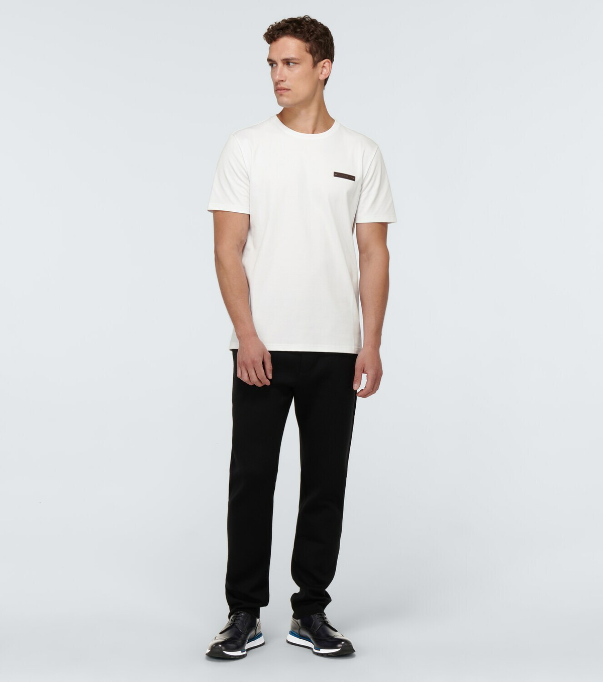 Berluti T-shirt with leather detail Berluti