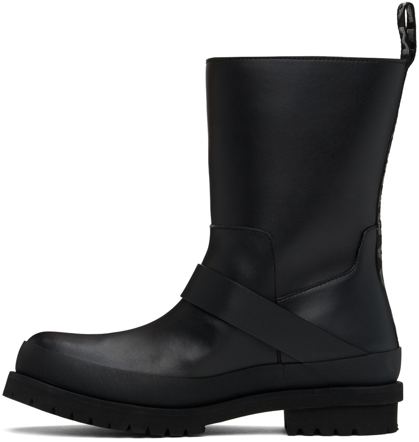 Stella McCartney Black Trace Buckle-Strap Biker Boots