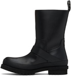 Stella McCartney Black Trace Buckle-Strap Biker Boots