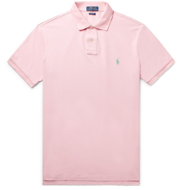 Photo: Polo Ralph Lauren - Slim-Fit Cotton-Piqué Polo Shirt - Pink
