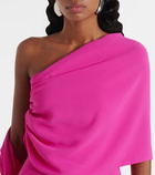 Marmar Halim Caped silk crêpe cocktail dress