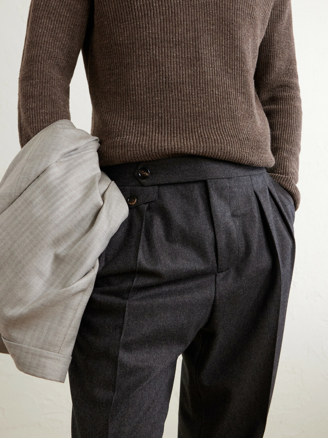 Brunello Cucinelli - Straight-Leg Pleated Wool Trousers - Gray