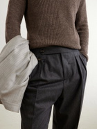 Brunello Cucinelli - Straight-Leg Pleated Wool Trousers - Gray