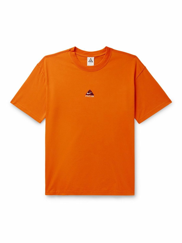 Photo: Nike - ACG Logo-Embroidered Jersey T-Shirt - Orange
