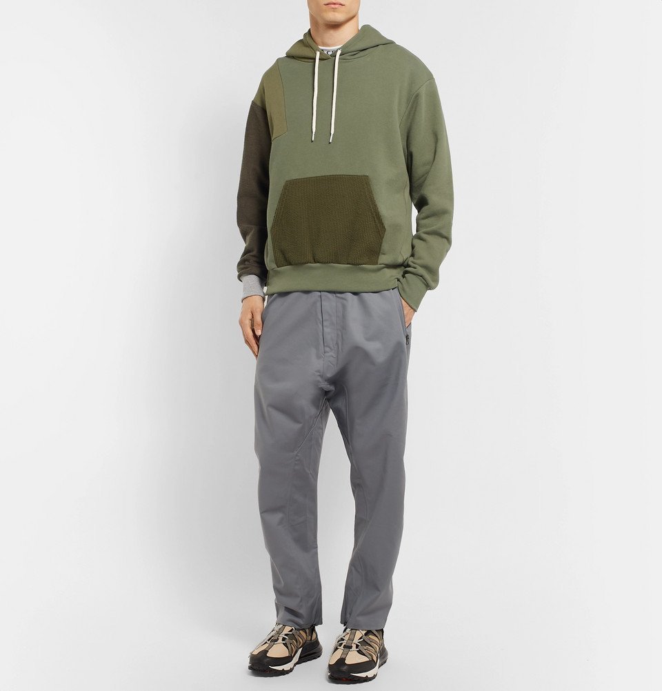 John Elliott - Distorted Patchwork Fleece-Back Cotton-Jersey Hoodie - Men -  Green John Elliott