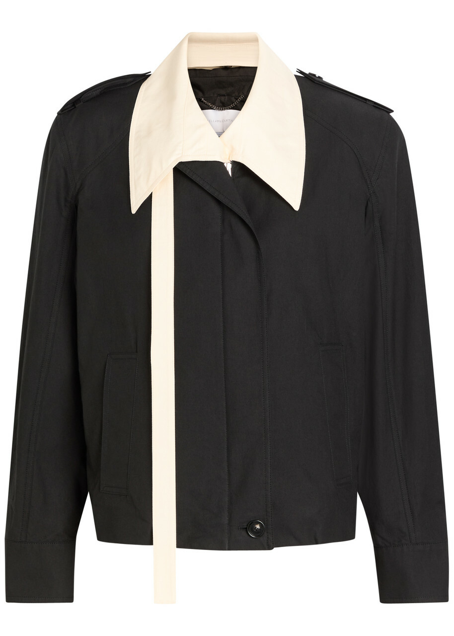 Stella Mccartney Double-layered Cotton-poplin Jacket Black