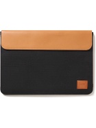 Herschel Supply Co - Spokane Logo-Appliquéd Leather-Trimmed Canvas Laptop Case