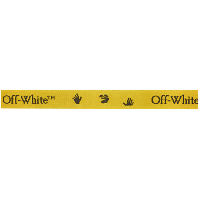Off-White Yellow and Black Mini Industrial New Logo Belt Off-White