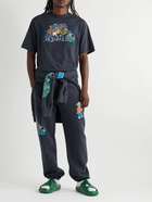 Off-White - Graff Pupp Embroidered Printed Cotton-Jersey Sweatpants - Blue