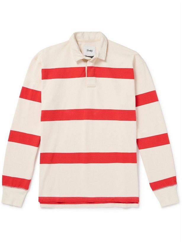Photo: Drake's - Striped Cotton-Jersey Polo Shirt - White