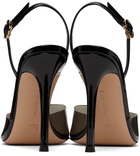 Gianvito Rossi Black Ribbon D'Orsay Plexi 105 Heels