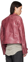 Rick Owens Pink Porterville Luke Stooges Leather Jacket