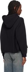 MM6 Maison Margiela Black Unbrushed Cotton Hoodie