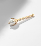 Mateo 14kt gold brooch with diamonds and pearls