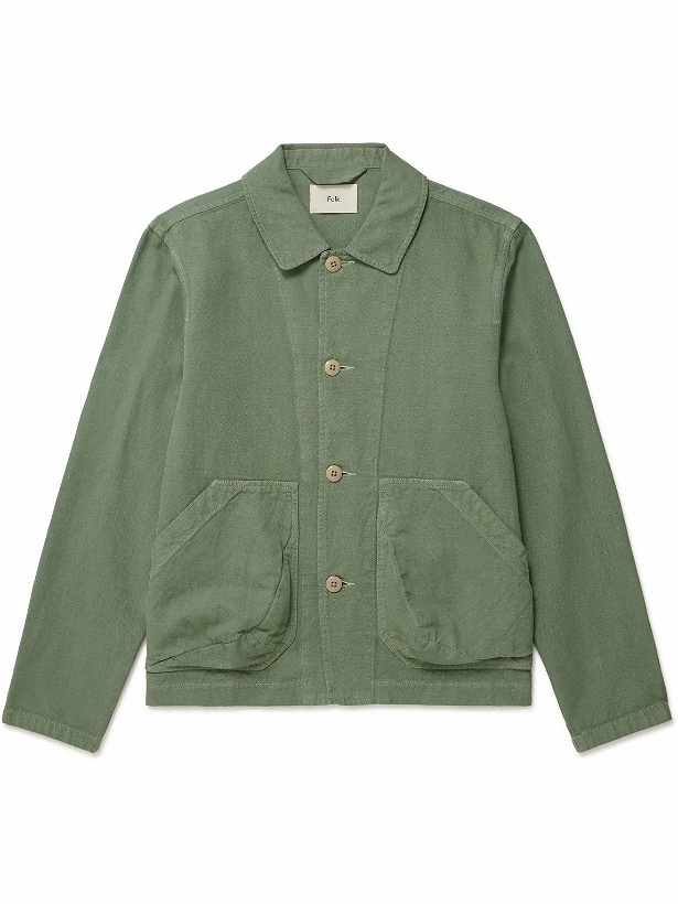 Photo: Folk - Prism Cotton and Linen-Blend Jacket - Green