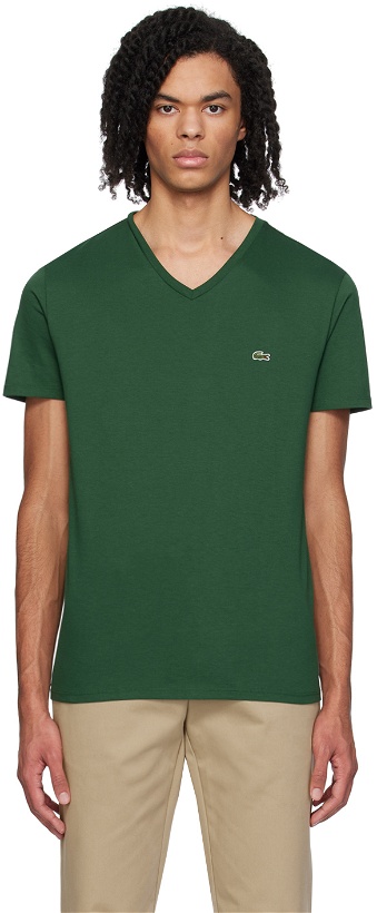 Photo: Lacoste Green V-Neck T-Shirt