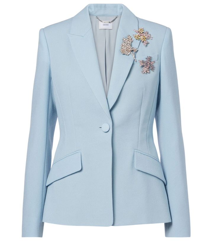 Photo: Erdem Embellished virgin wool crêpe blazer