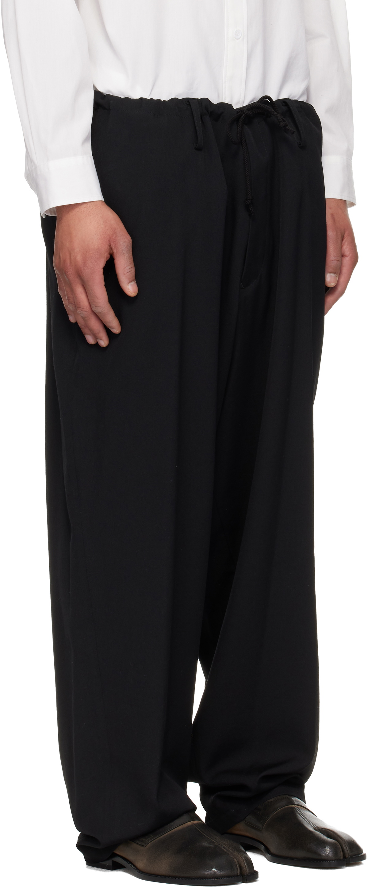 YOHJI YAMAMOTO Black New Standard String Trousers