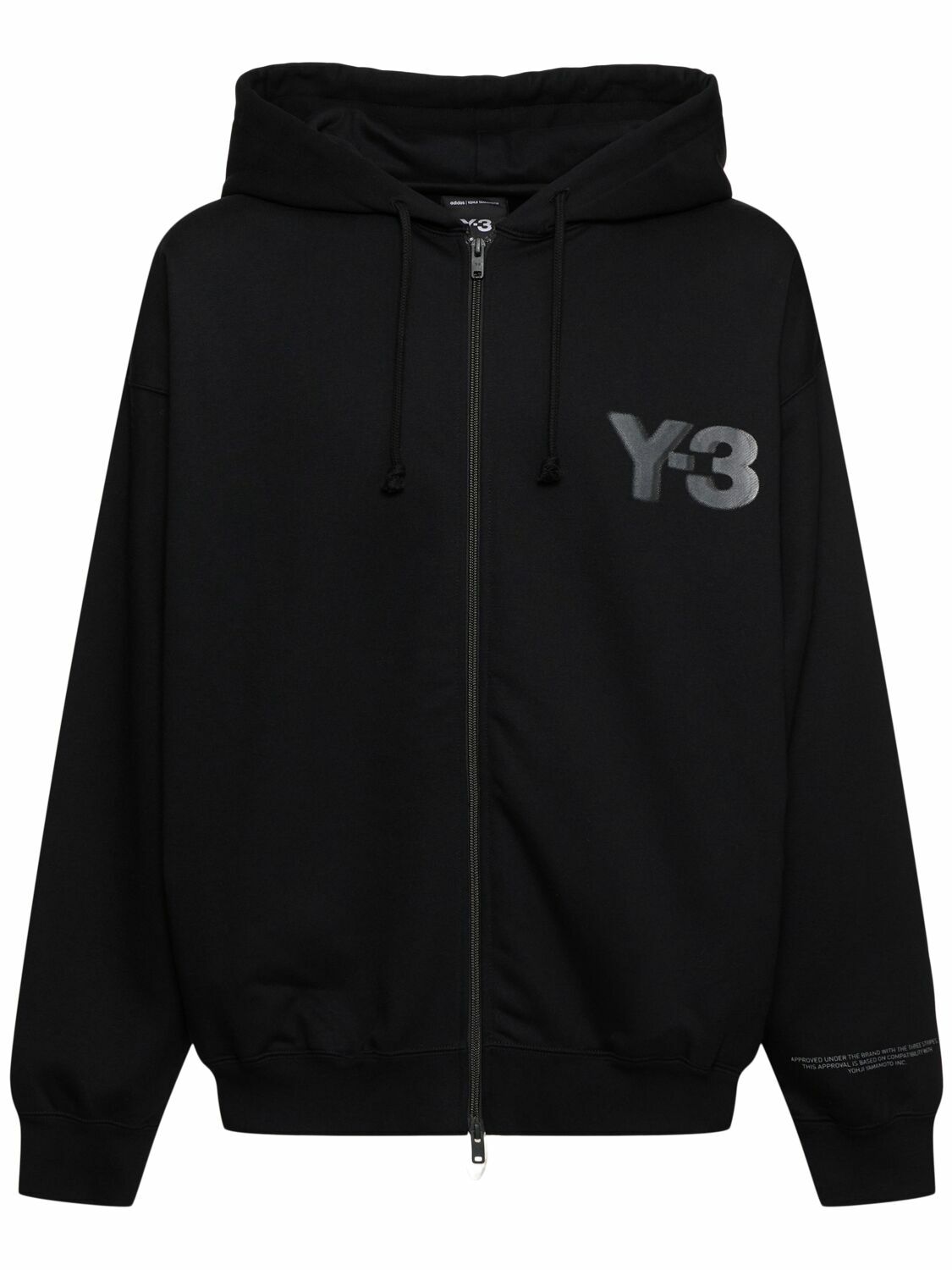 Y-3 light grey cotton and recycled polyester hoodie for men