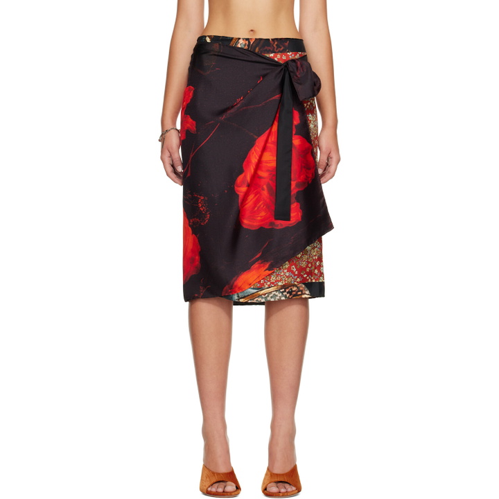Photo: Dries Van Noten Multicolor Wrap Scarf Midi Skirt