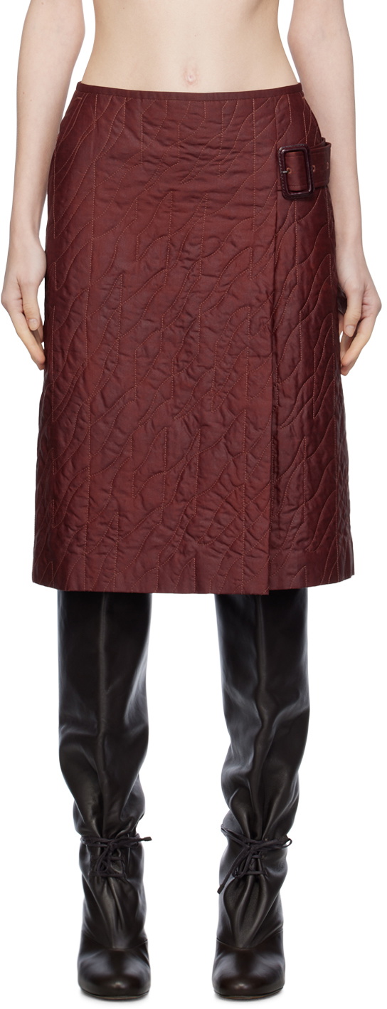 UMBER POSTPAST Brown Garment-Dyed Midi Skirt