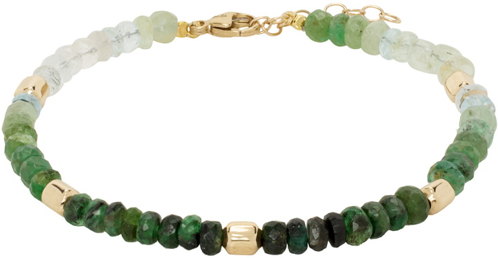 Photo: JIA JIA Green Arizona Jumbo Emerald Gold Bead Bracelet