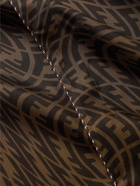 Fendi - Logo-Print Silk-Twill Shirt - Brown
