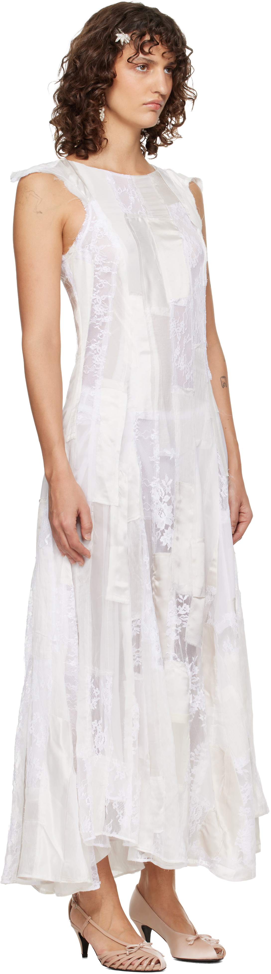 Collina Strada White Deadstock Primrose Maxi Dress