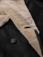 Brunello Cucinelli - Double-Breasted Shearling Biker Jacket - Black