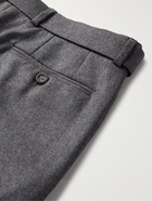 OFFICINE GÉNÉRALE - Hugo Belted Pleated Virgin Wool-Flannel Trousers - Gray