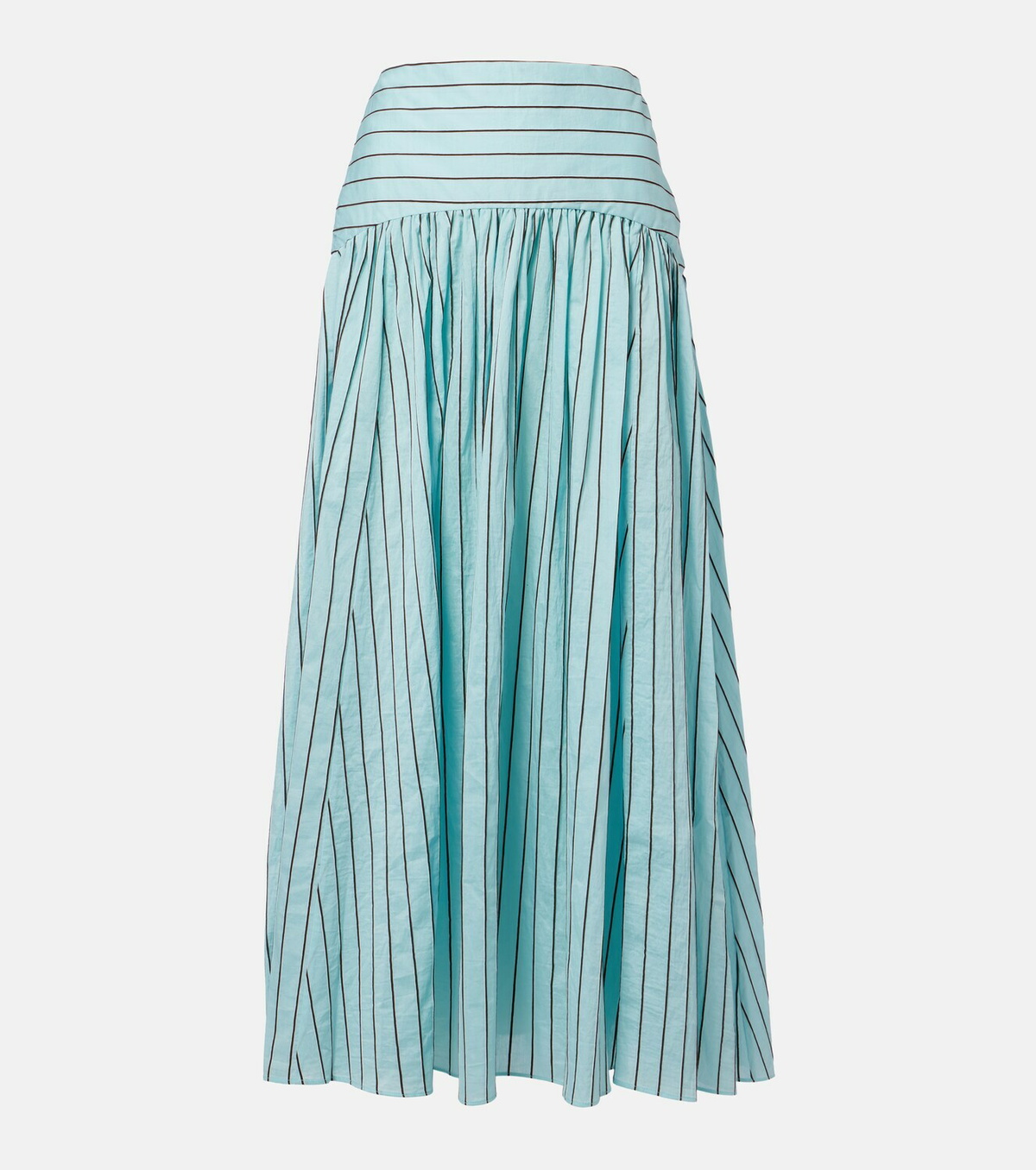 Staud Procida striped cotton-blend maxi skirt