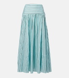 Staud Procida striped cotton-blend maxi skirt