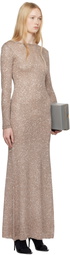 Balenciaga Beige Sequin Maxi Dress