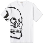 Alexander McQueen Men's Macro Skull T-Shirt in White/Black