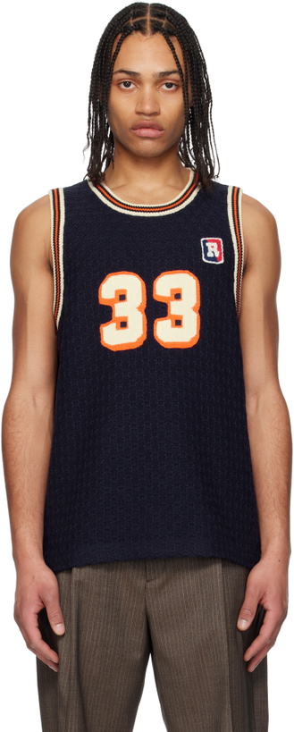 Photo: RICE NINE TEN Navy Knitting Basketball Tank Top