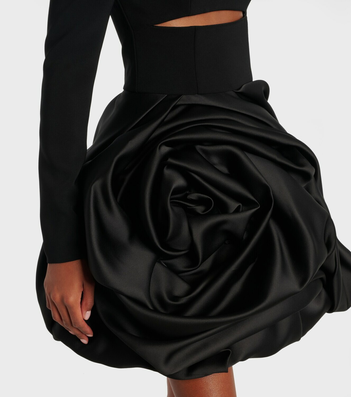 Carolina Herrera Draped off-shoulder satin minidress