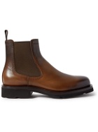 Santoni - Burnished-Leather Chelsea Boots - Brown