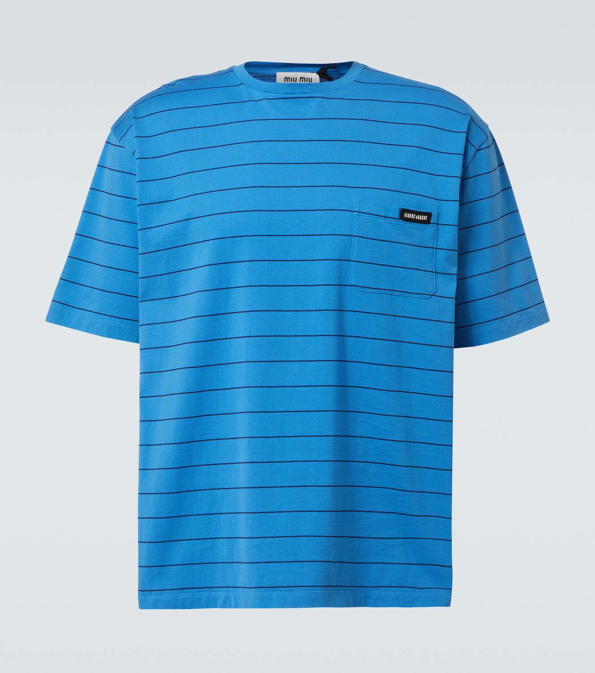 【関税&送料込】Miu Miu Striped Cotton Jersey T-Shirt Miu Miu Striped cotton jersey T-shirt Miu Miu