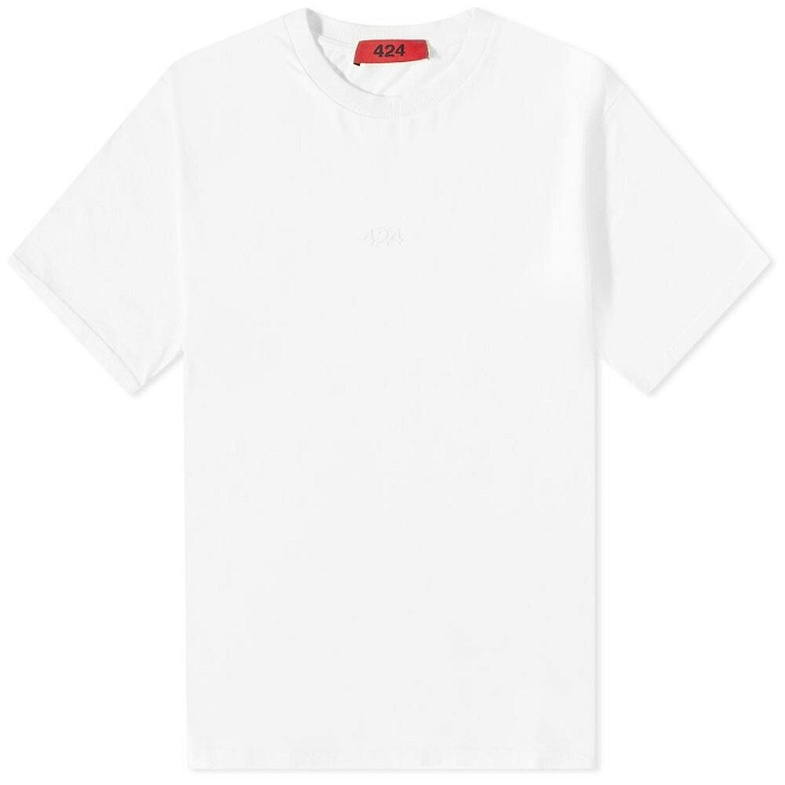 Photo: 424 Men's Tonal Embroidery Logo T-Shirt in White