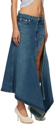 Y/Project Blue Cut Out Denim Midi Skirt